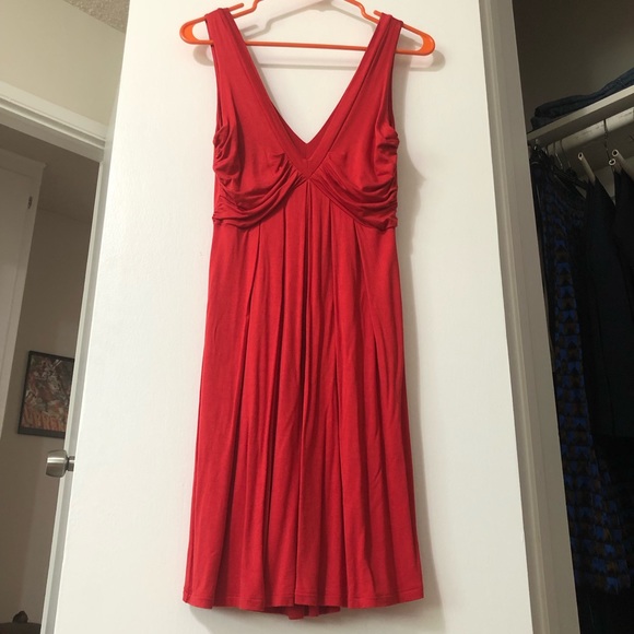 Red Plunging V-Neck Zara Dress - Picture 5 of 6